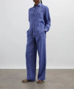 With Nothing Underneath Tops^The Classic Lapis Blue Shirt