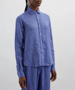 With Nothing Underneath Tops^The Classic Lapis Blue Shirt