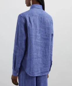 With Nothing Underneath Tops^The Classic Lapis Blue Shirt