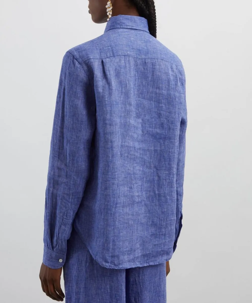With Nothing Underneath Tops^The Classic Lapis Blue Shirt