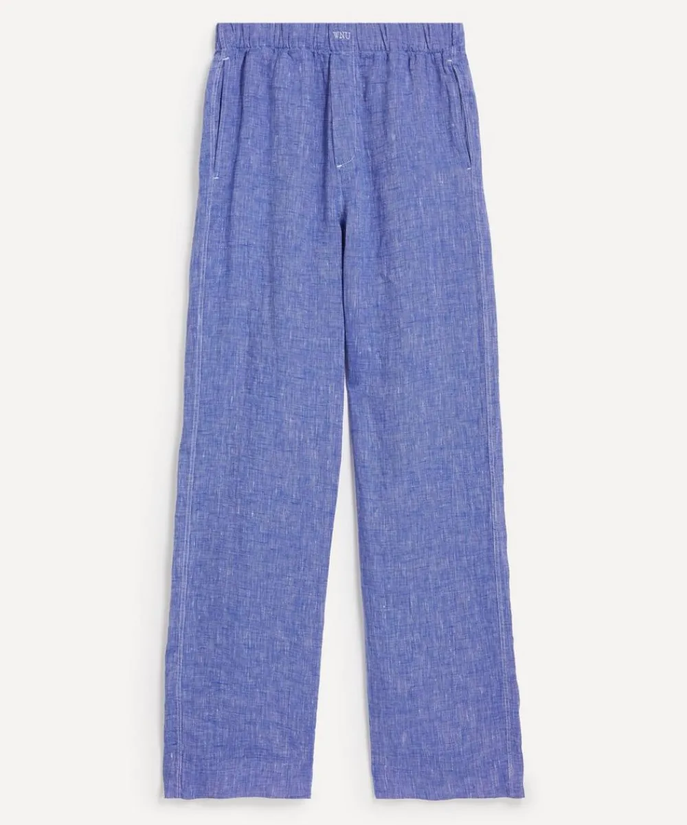With Nothing Underneath Trousers & Shorts^The Lapis Blue Palazzo Trousers
