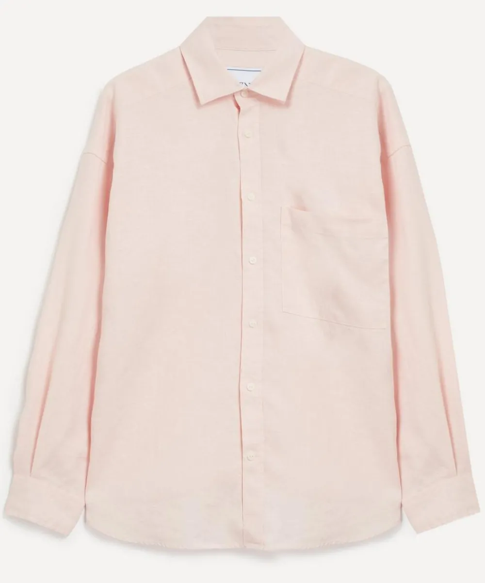 With Nothing Underneath Tops^The Weekend Chocolate Blush Shirt