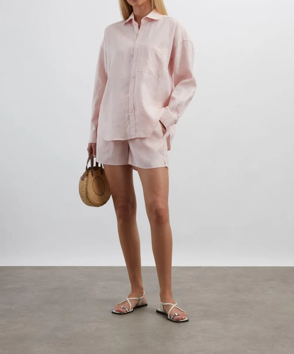 With Nothing Underneath Tops^The Weekend Chocolate Blush Shirt