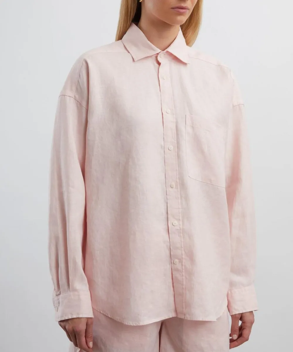 With Nothing Underneath Tops^The Weekend Chocolate Blush Shirt
