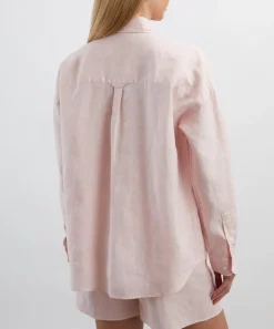 With Nothing Underneath Tops^The Weekend Chocolate Blush Shirt