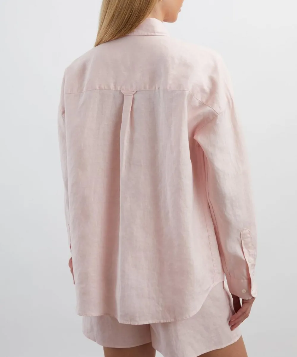 With Nothing Underneath Tops^The Weekend Chocolate Blush Shirt