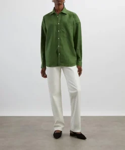 With Nothing Underneath Tops^The Weekend Green Hemp Shirt