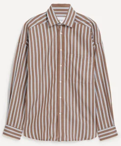 With Nothing Underneath Tops^The Weekend Mocha Multi-Stripe Shirt