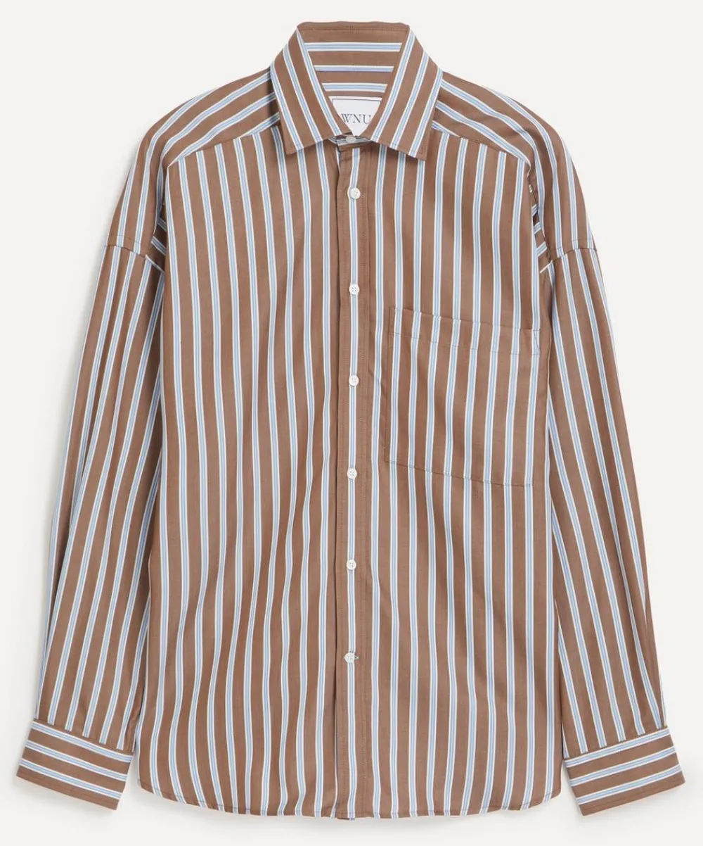 With Nothing Underneath Tops^The Weekend Mocha Multi-Stripe Shirt