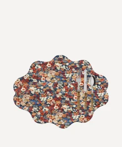 Coco & Wolf Tableware^Thorpe Rust and Strawberry Thief Reversible Wavy Placemat