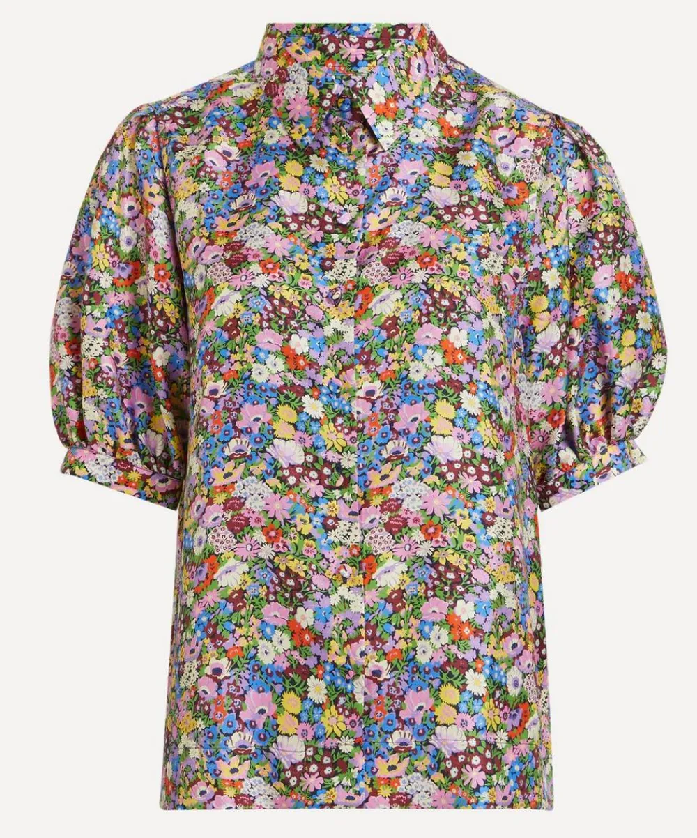 Liberty Tops^Thorpeness Silk Puff-Sleeve Shirt