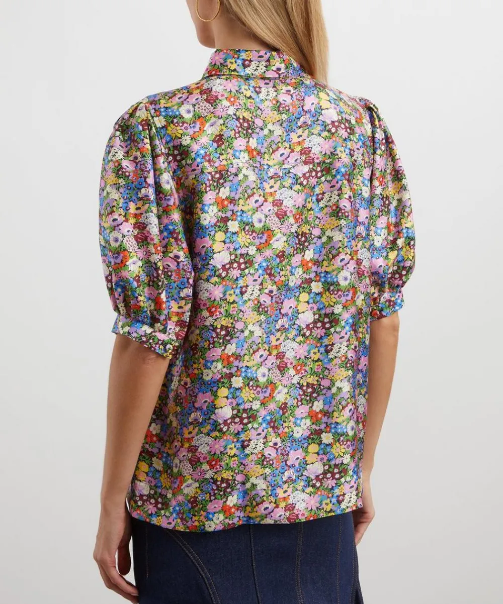 Liberty Tops^Thorpeness Silk Puff-Sleeve Shirt