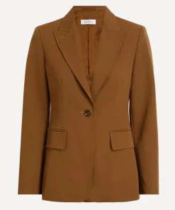 Max Mara Coats & Jackets^Tobacco Gabardine Wool Pachi Blazer