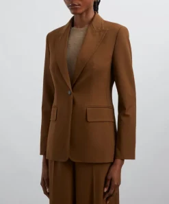 Max Mara Coats & Jackets^Tobacco Gabardine Wool Pachi Blazer