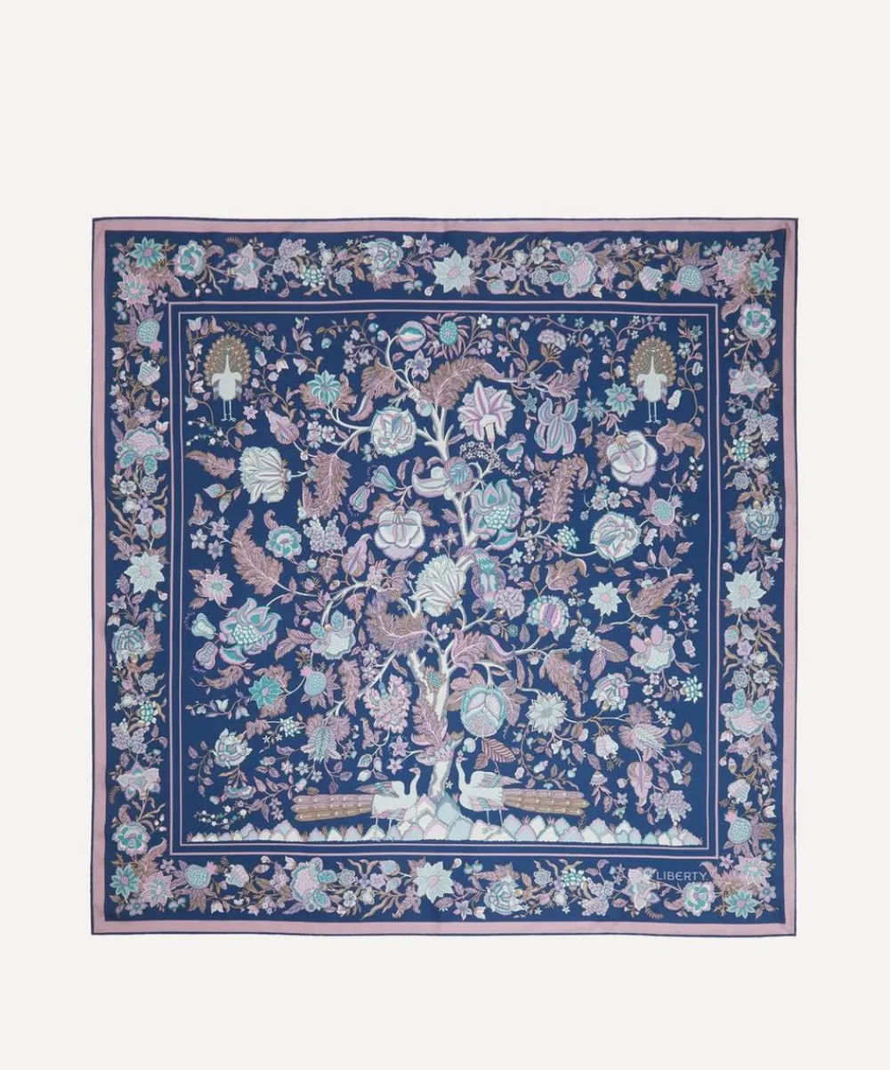 Liberty Scarves^Tree of Life 90 x 90 Silk Scarf