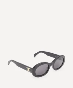 Celine Sunglasses & Glasses^Triomphe Black Oval Acetate Sunglasses