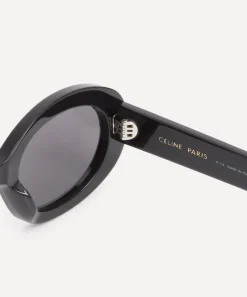 Celine Sunglasses & Glasses^Triomphe Black Oval Acetate Sunglasses