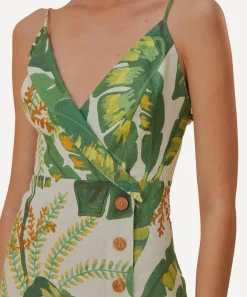 FARM Rio Dresses^Tropical Forest Off-White Mini-Dress