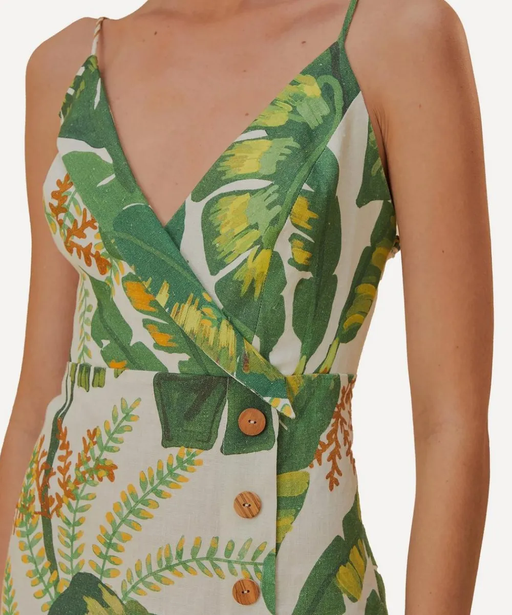 FARM Rio Dresses^Tropical Forest Off-White Mini-Dress