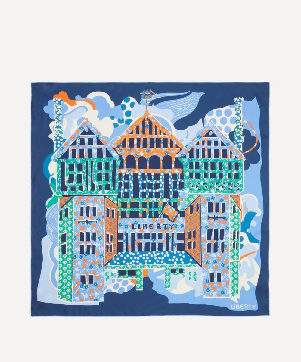 Liberty Scarves^Tudor Patchwork 90x90 Silk Scarf