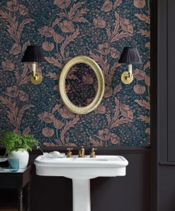 Liberty Interiors Wallpaper|Wallpaper^Tudor Poppy in Ink