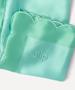 Slip Wellness^Turquoise Queen Silk Pillowcase with Scalloped Edge