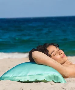 Slip Wellness^Turquoise Queen Silk Pillowcase with Scalloped Edge