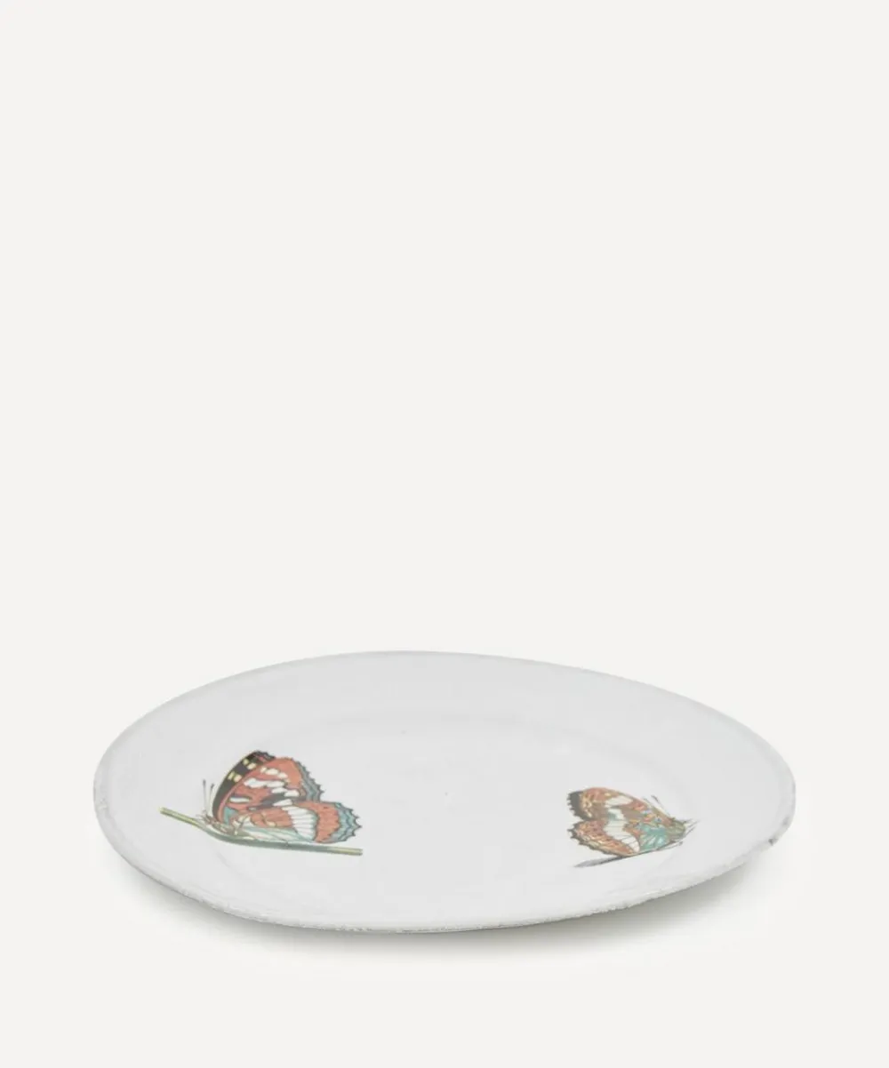 Astier de Villatte Tableware^Two Landed Butterflies Plate