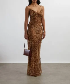 Rat & Boa Dresses^Valentina Silk Leopard Print Maxi Dress