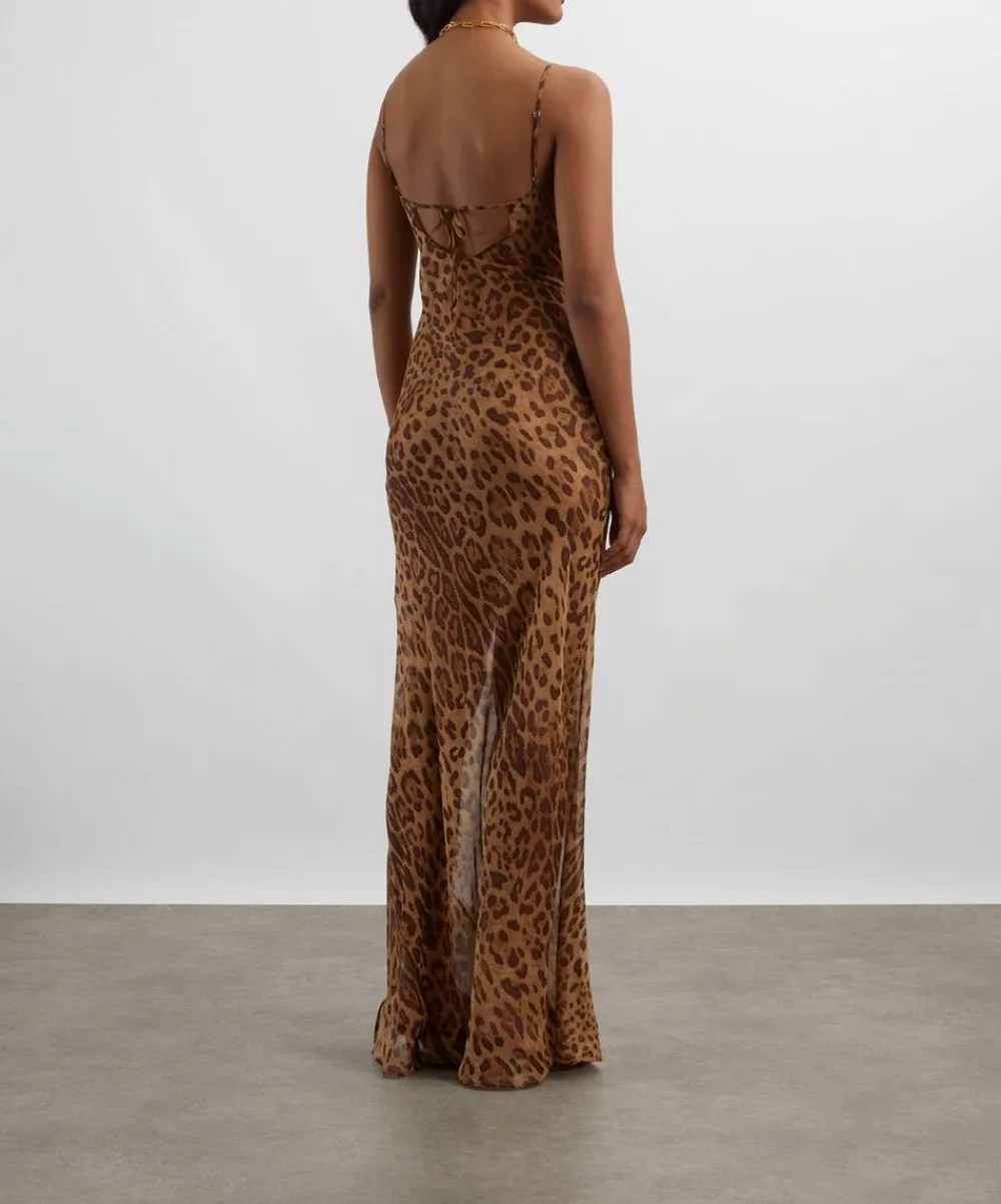 Rat & Boa Dresses^Valentina Silk Leopard Print Maxi Dress