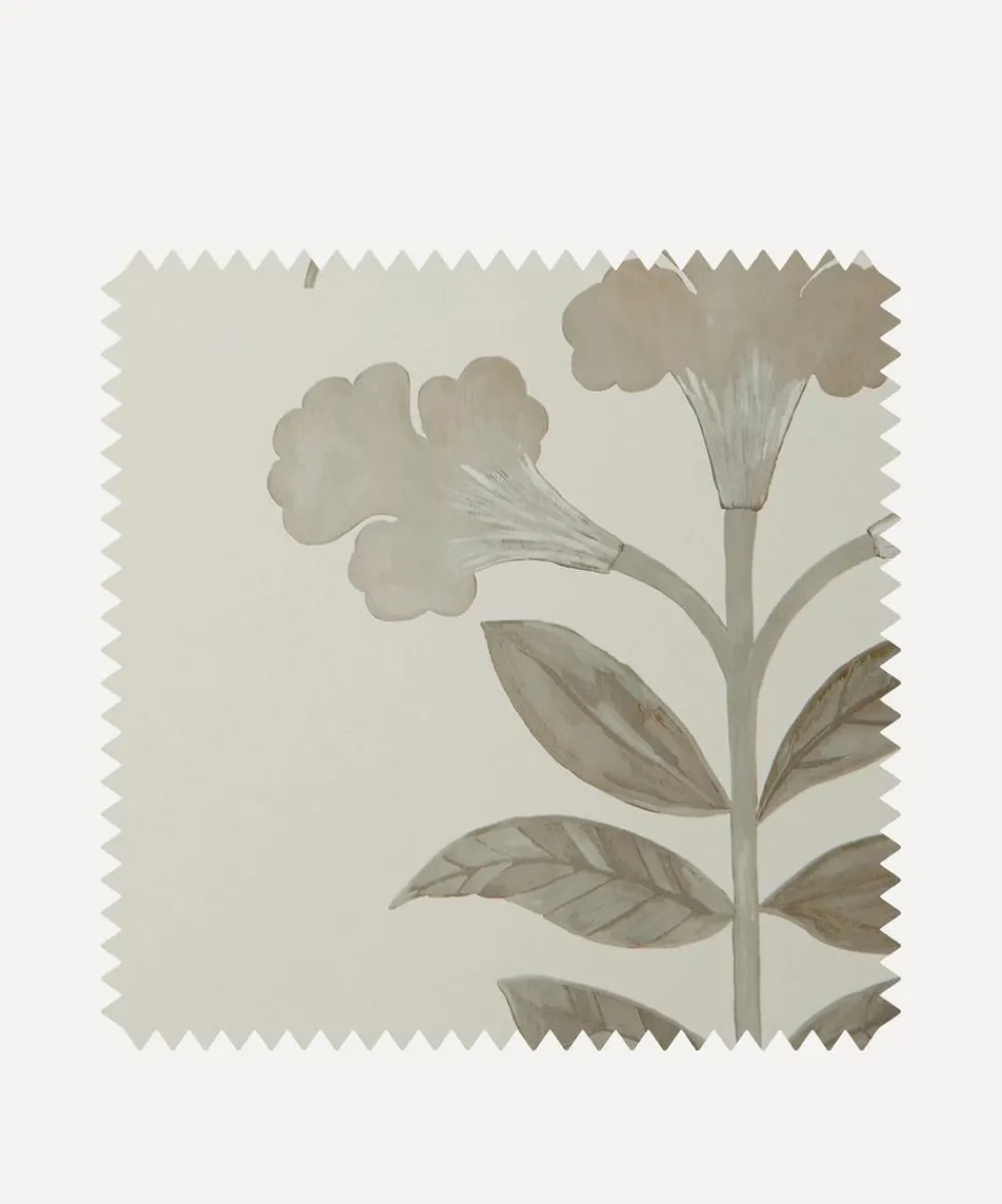 Liberty Interiors Wallpaper^Wallpaper Swatch - Botanical Stripe in Pewter White