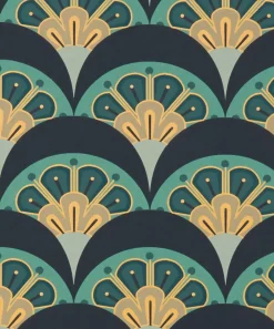 Liberty Interiors Wallpaper^Wallpaper Swatch - Deco Scallop in Jade