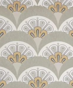 Liberty Interiors Wallpaper^Wallpaper Swatch - Deco Scallop in Pewter White