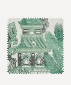 Liberty Interiors Wallpaper^Wallpaper Swatch – Floating Palace Linen in Jade