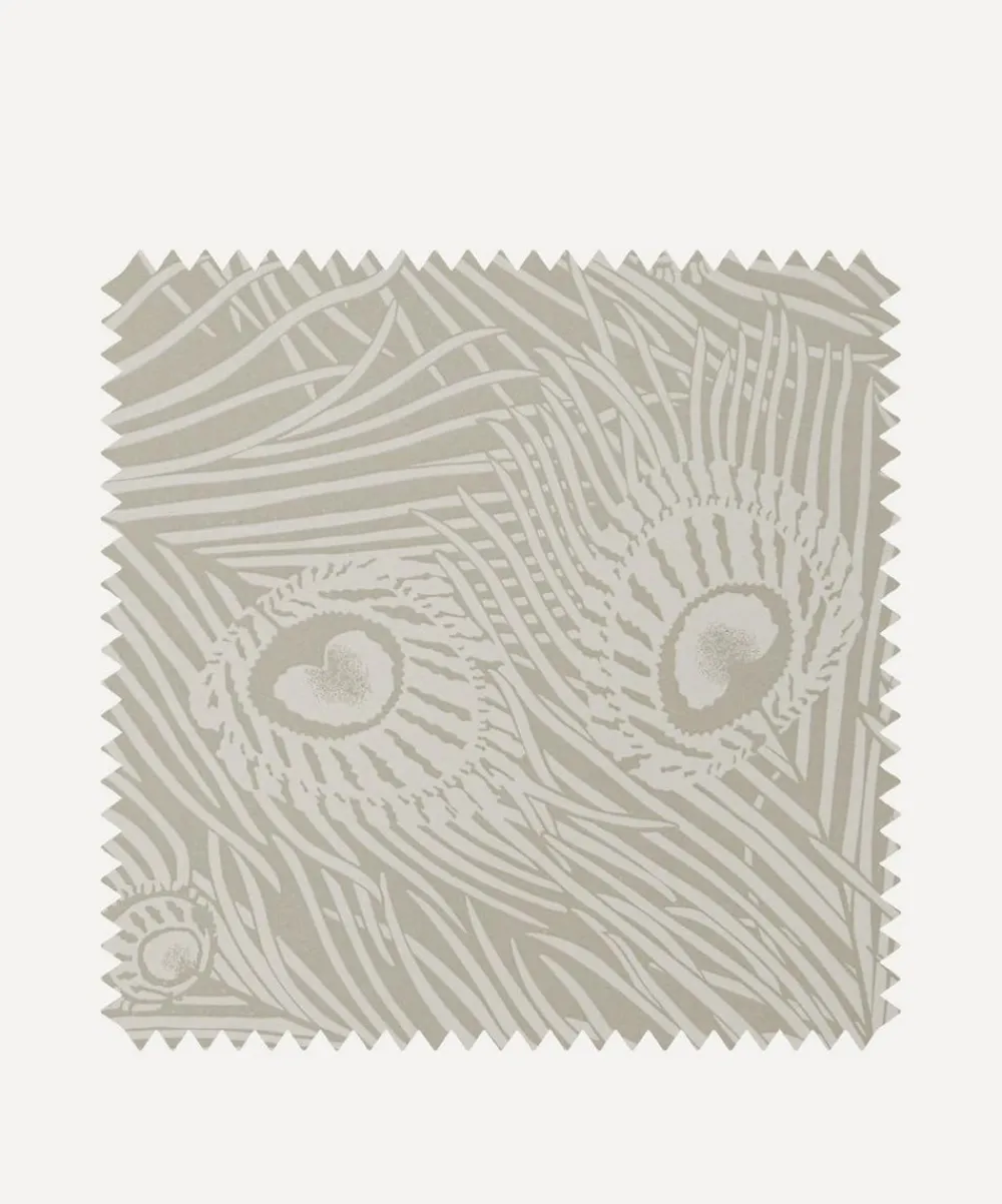 Liberty Interiors Wallpaper^Wallpaper Swatch - Hera Plume in Pewter White