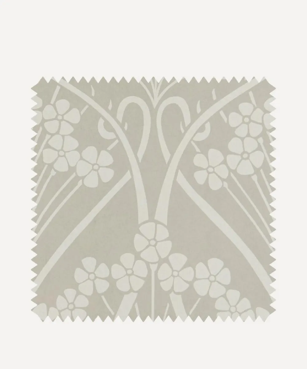 Liberty Interiors Wallpaper^Wallpaper Swatch - Ianthe Mono in Pewter White