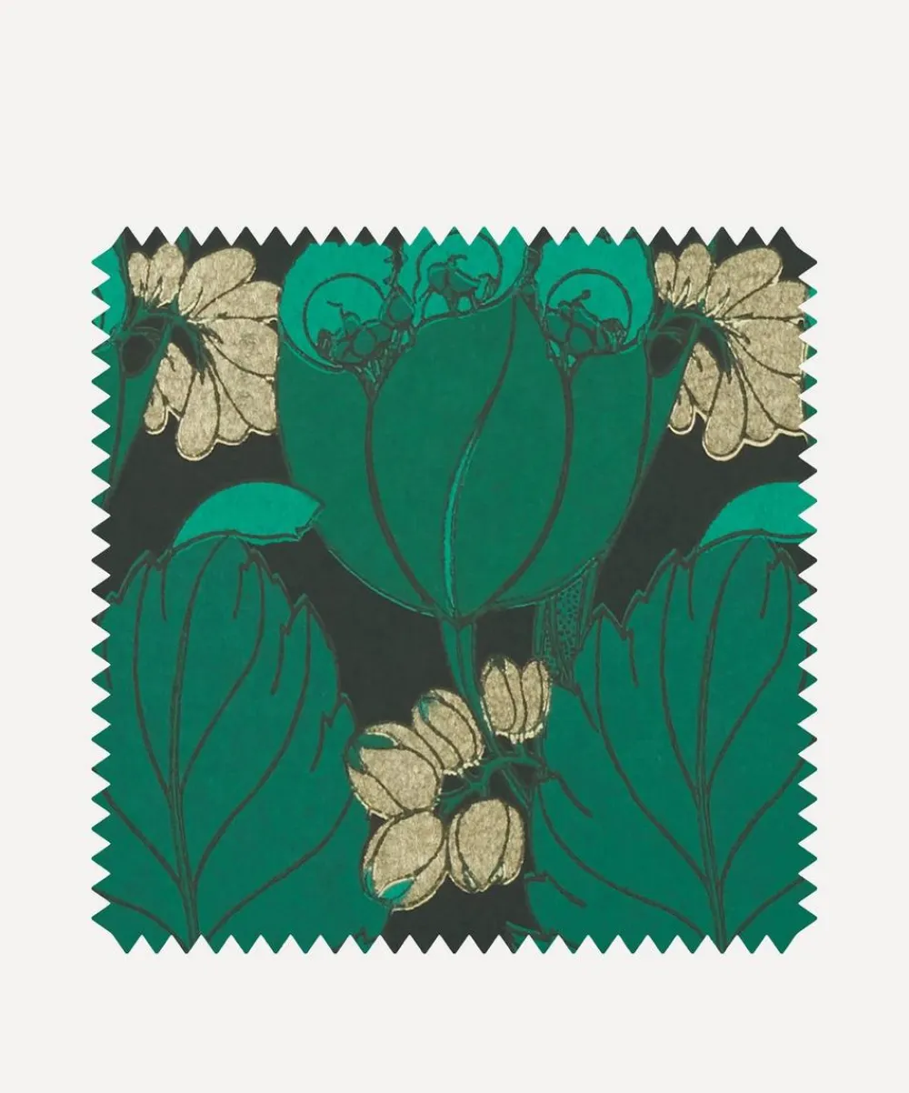 Liberty Interiors Wallpaper^Wallpaper Swatch - Regency Tulip in Jade