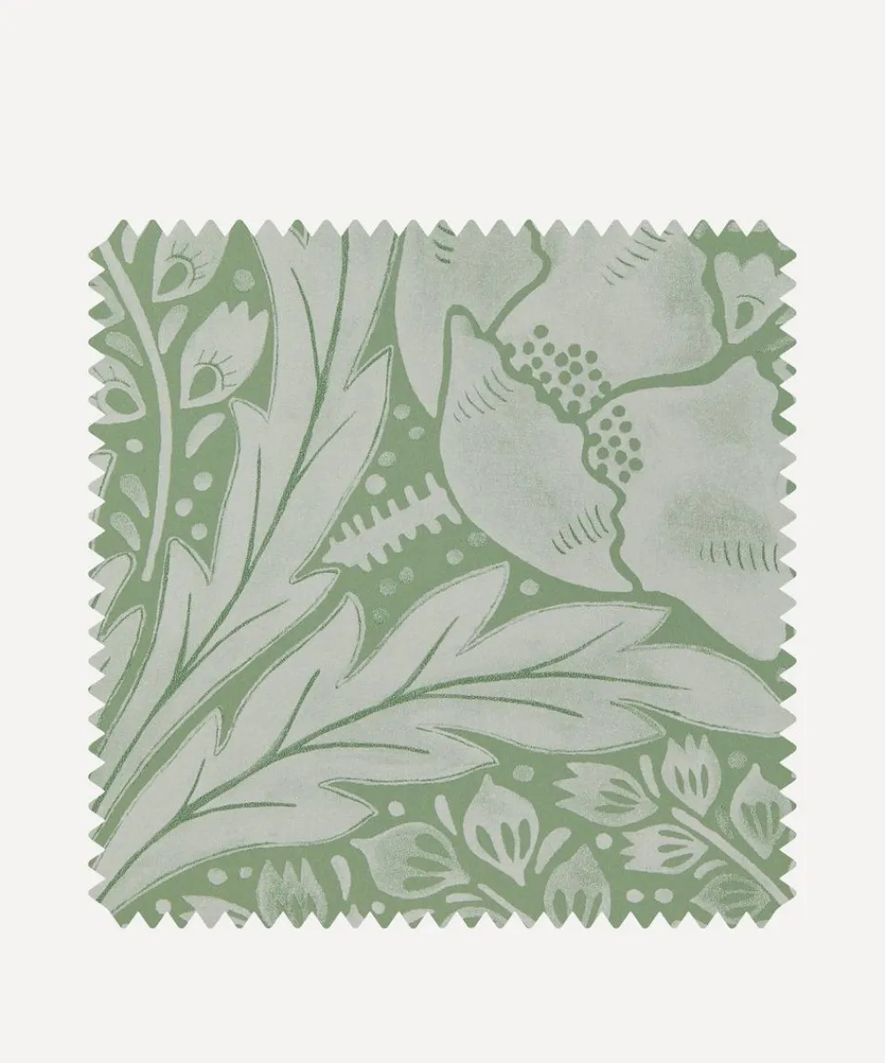 Liberty Interiors Wallpaper|Wallpaper^Wallpaper Swatch – Tudor Poppy in Fern