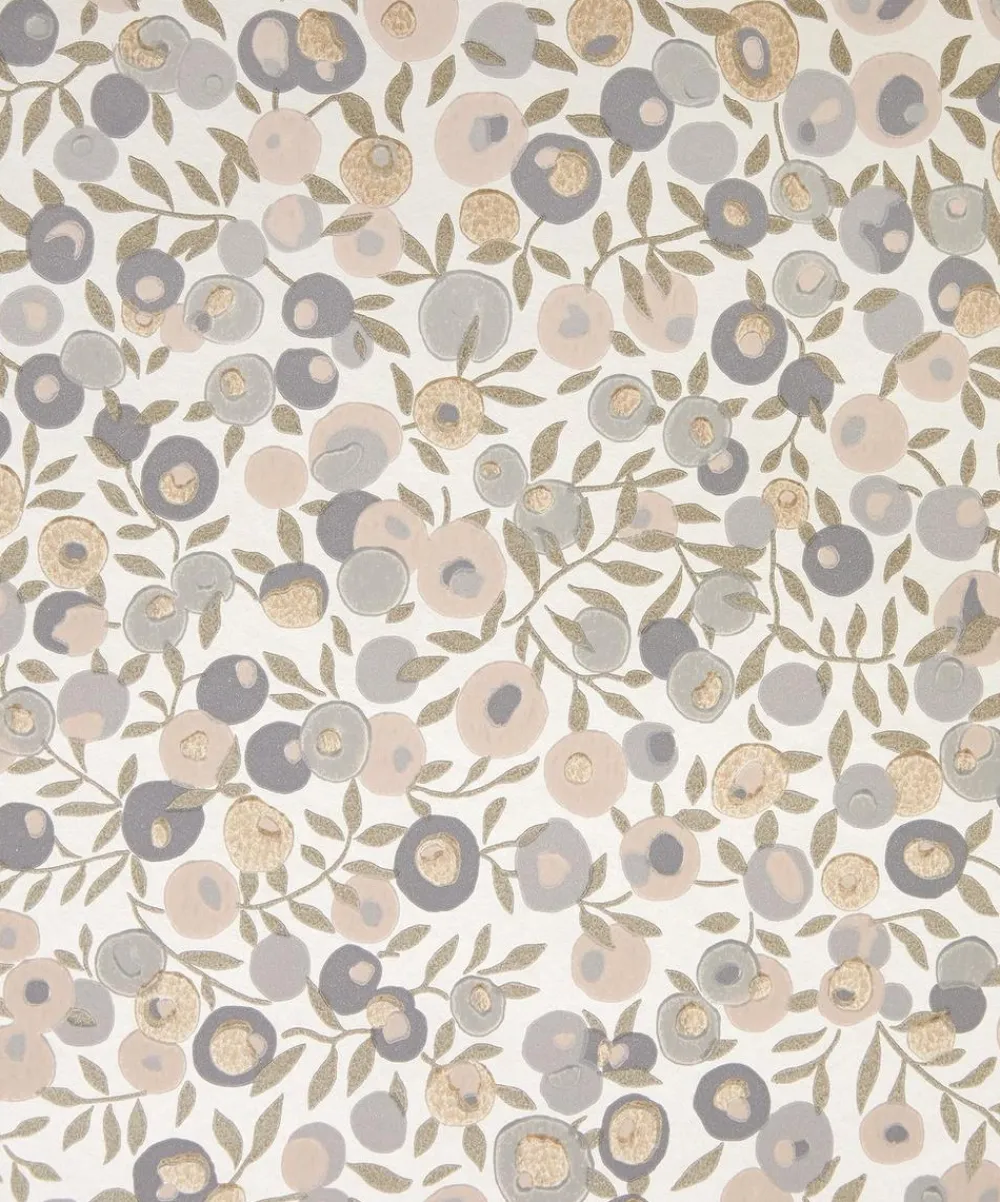 Liberty Interiors Wallpaper^Wallpaper Swatch - Wiltshire Blossom in Pewter Gold