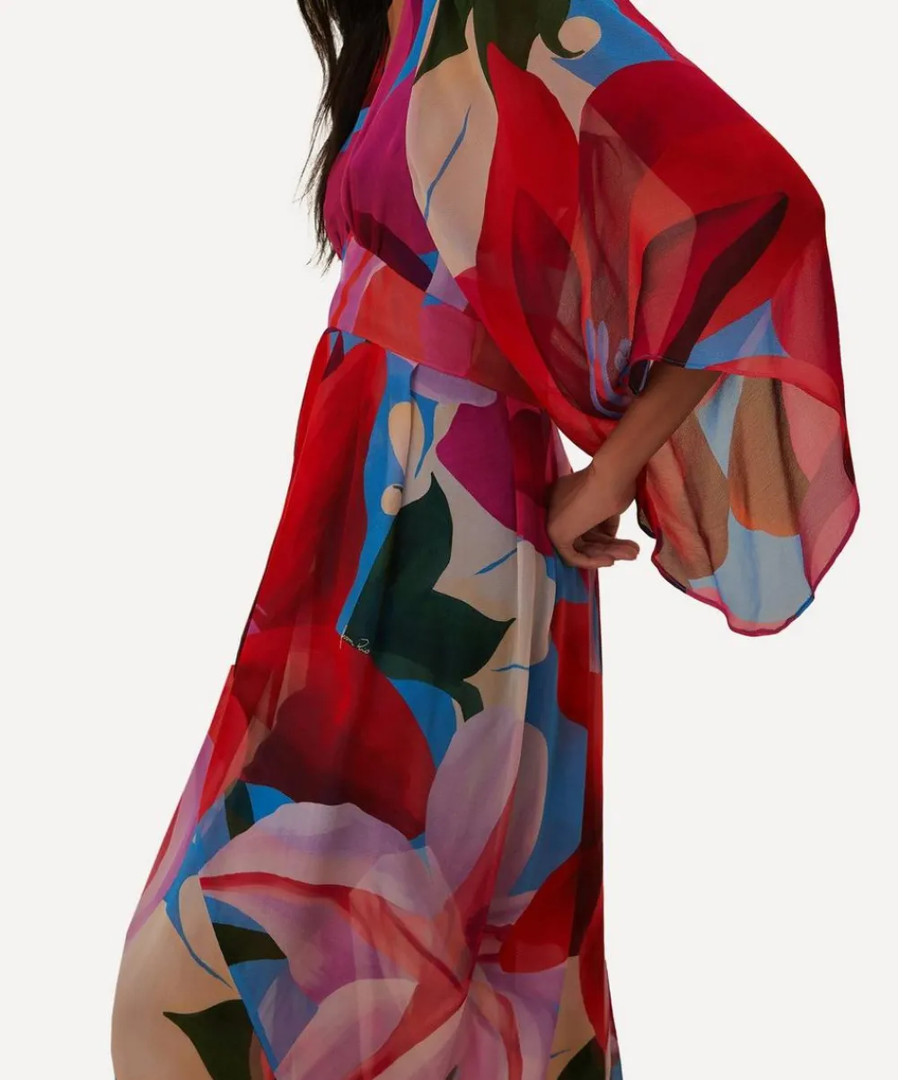 FARM Rio Dresses^Watercolour Floral Blue Maxi-Dress