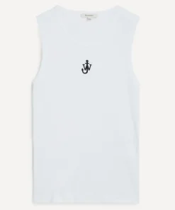 JW Anderson Tops^White Anchor Embroidery Vest
