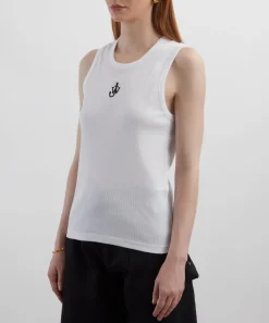 JW Anderson Tops^White Anchor Embroidery Vest