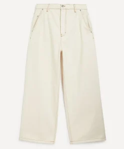 Ami Jeans^White Cream Wide Fit Jeans