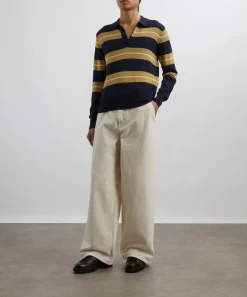 Ami Jeans^White Cream Wide Fit Jeans