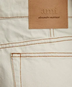 Ami Jeans^White Cream Wide Fit Jeans