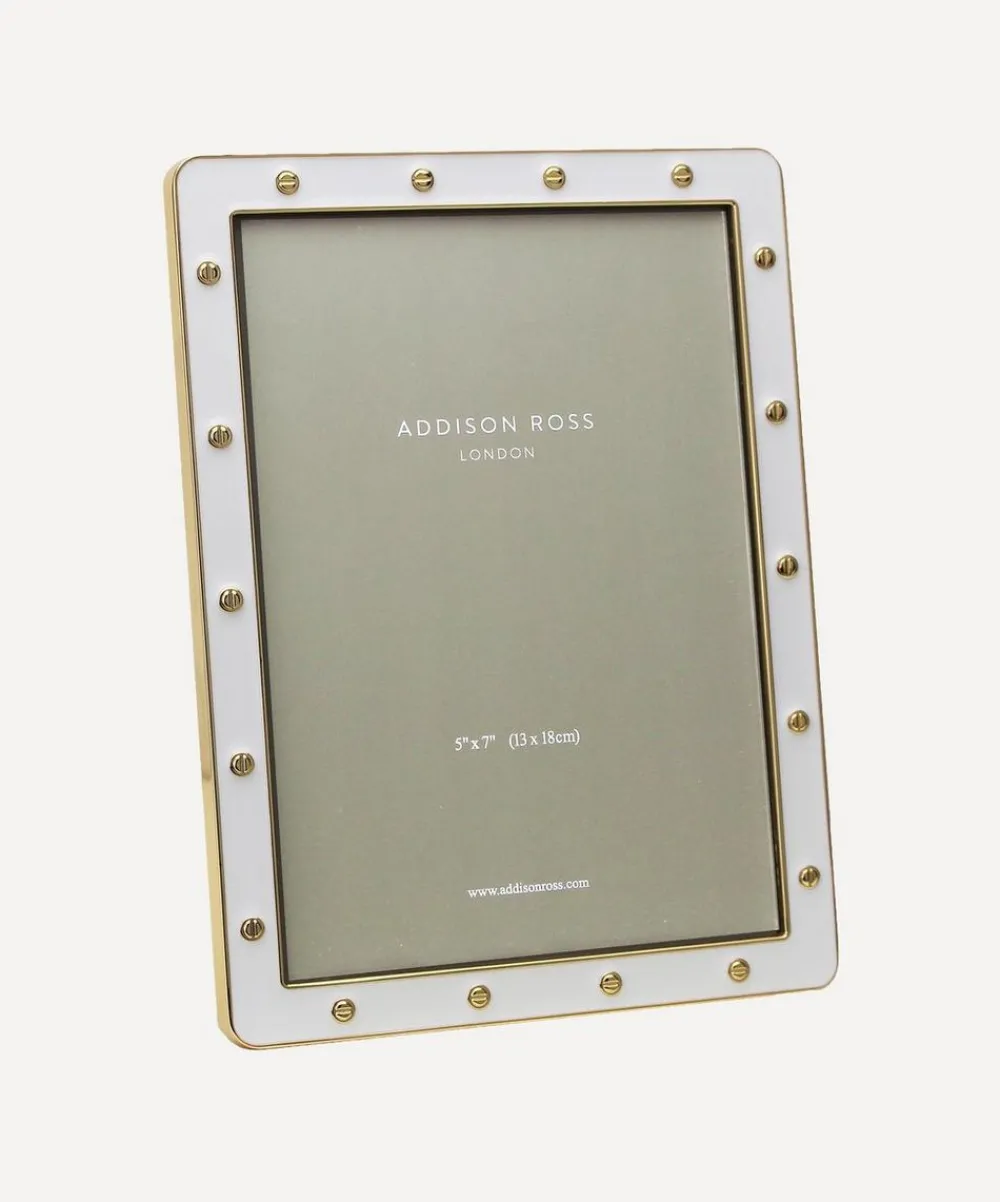 Addison Ross Wall Art^White Enamel and Gold Locket 5x7 Photo Frame