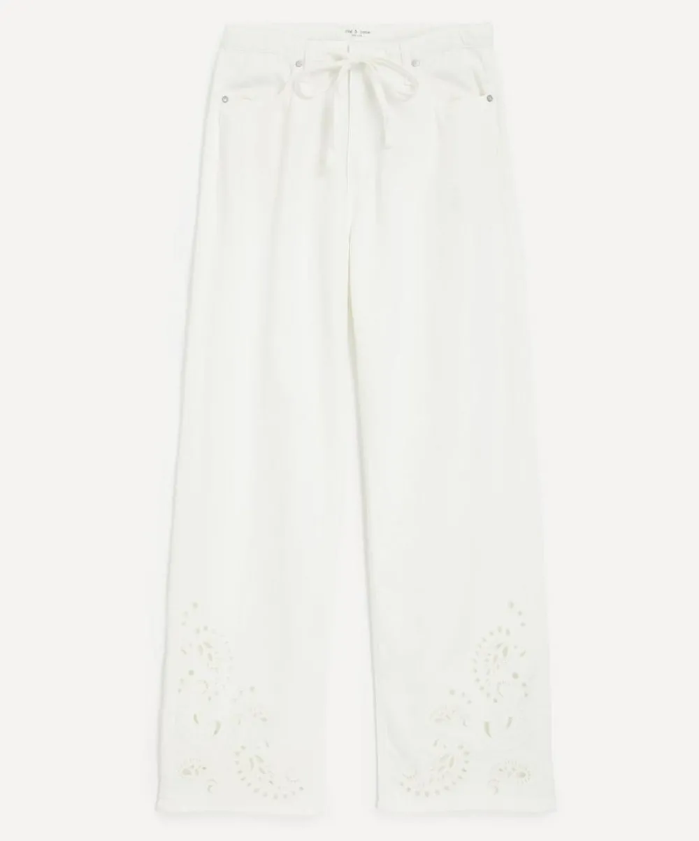 Rag & Bone Jeans^White Eyelet Phoebe Denim Beach Trousers