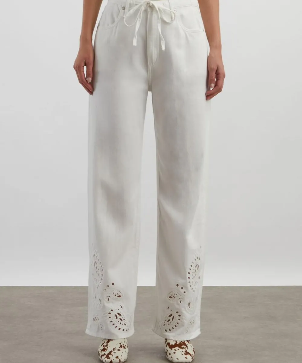 Rag & Bone Jeans^White Eyelet Phoebe Denim Beach Trousers