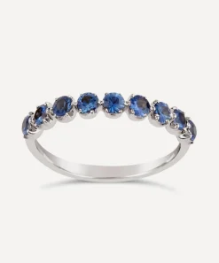 Dinny Hall Rings^White Gold Elyhara Blue Sapphire Half Eternity Ring
