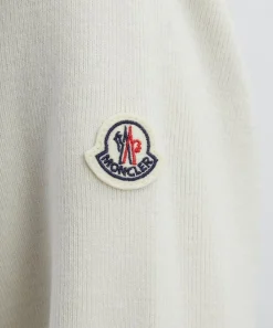 Moncler Knitwear^White Ivory Padded Wool Zip-Up Cardigan